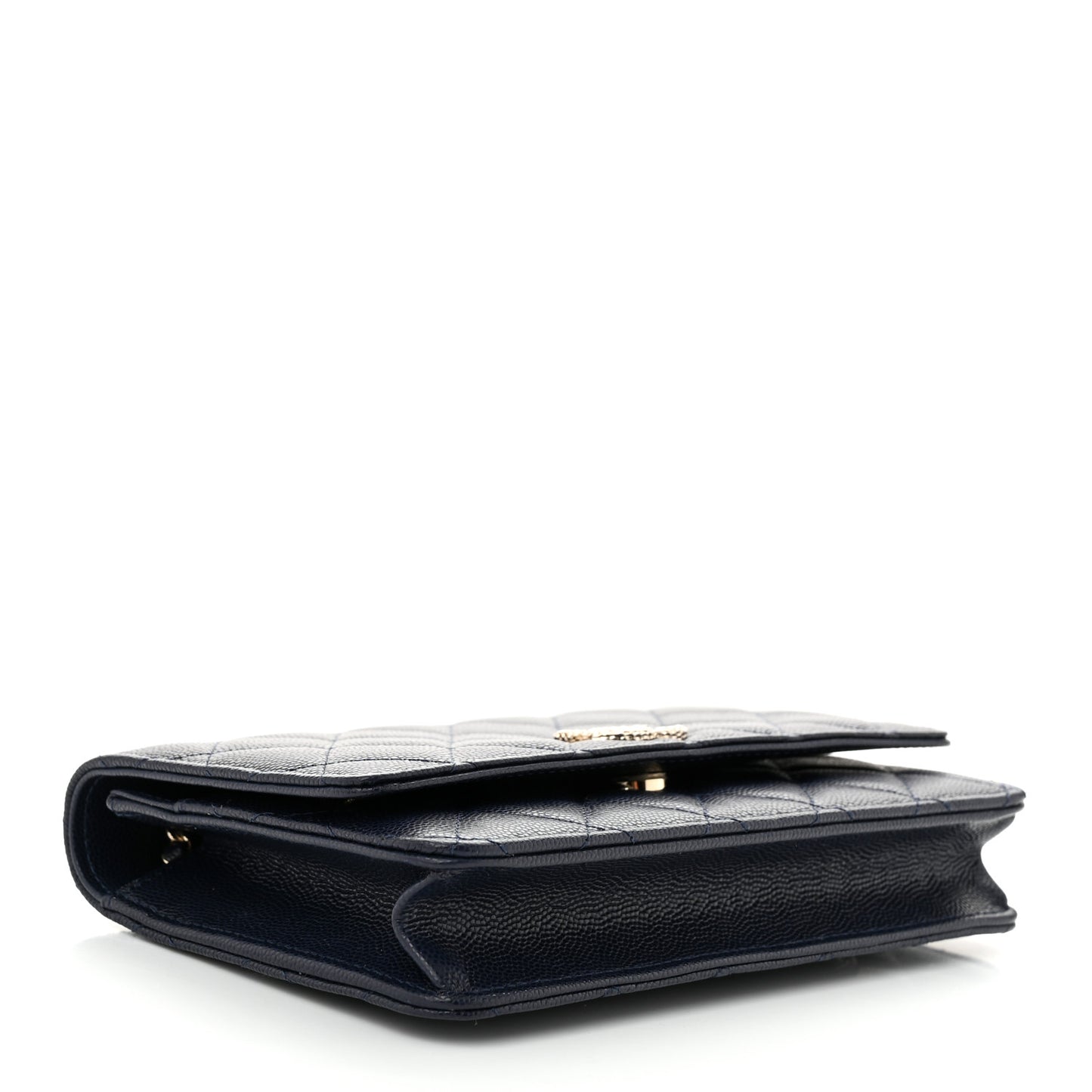 Caviar Quilted Hammered CC Wallet on Chain WOC Navy Blue