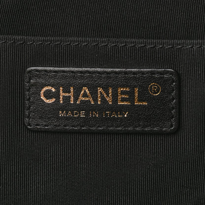 Chanel Calfskin Stitched Chain Top Handle Bucket Bag Black 6 of 9