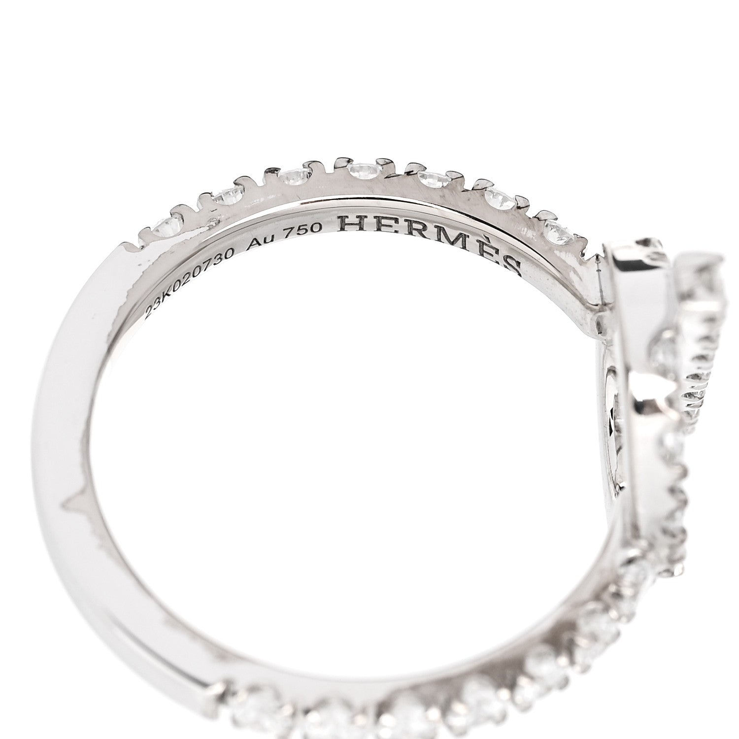 Hermes 18K White Gold Diamond Finesse Ring 49 4.75 5 of 7
