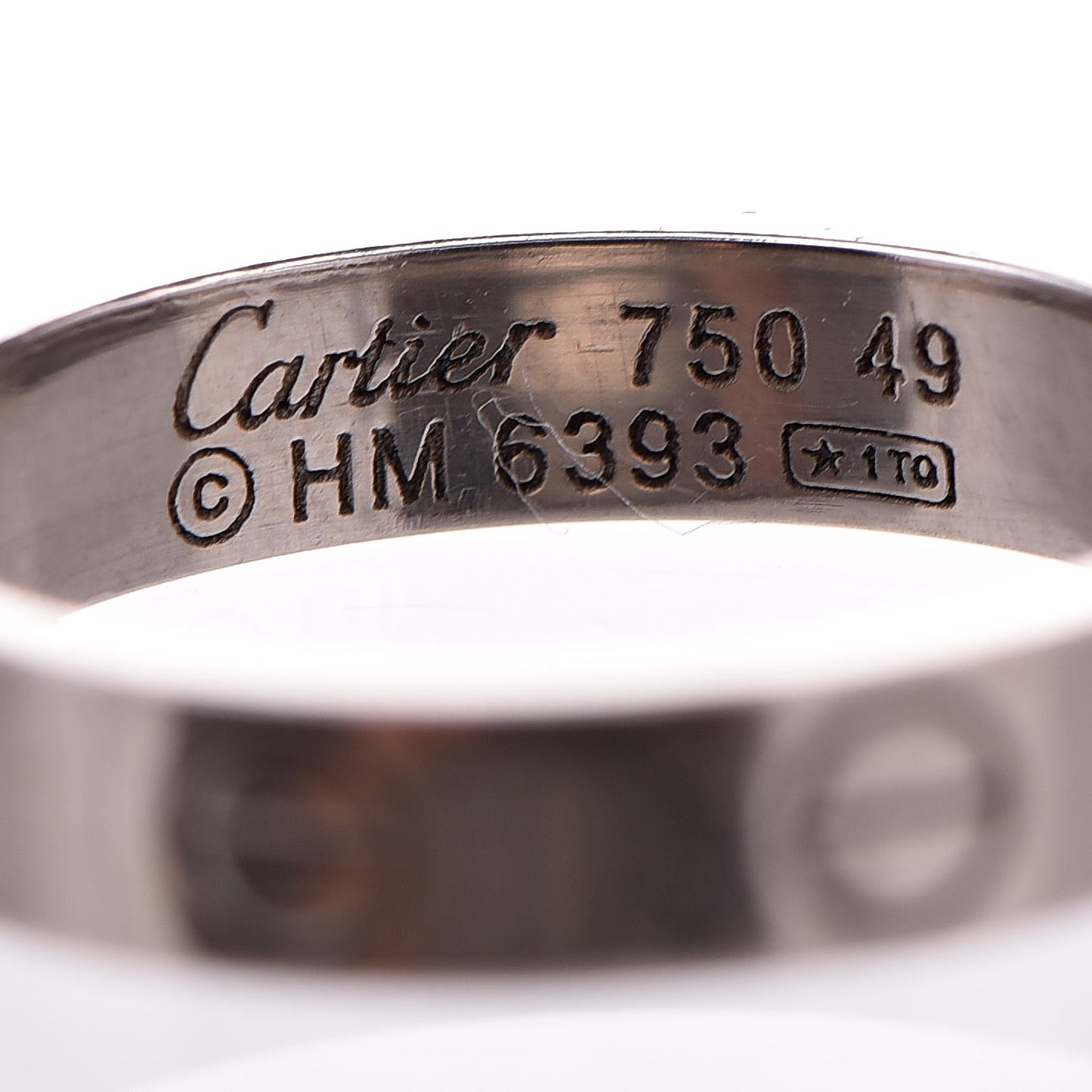 18K White Gold 3.5mm LOVE Wedding Band Ring 49 4.75