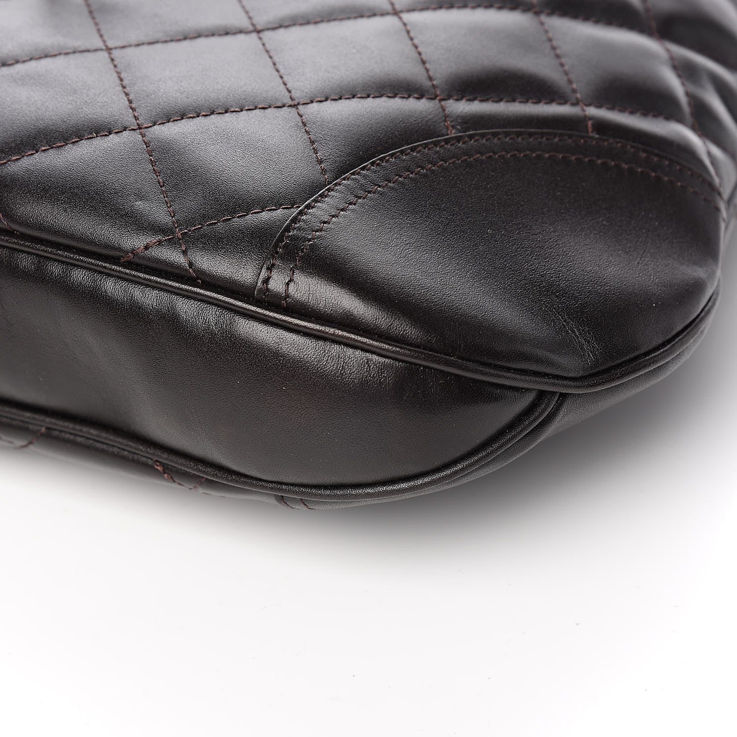 Burberry Calfskin Quilted Brook Hobo Dark Brown 8 of 9