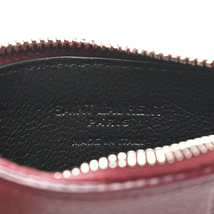 Saint Laurent Grained Calfskin 5 Fragments Zip Pouch Card Holder Burgundy 6 of 11