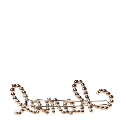 Chanel Metal Glass Swirling Pearls Hair Clip Gold 2 of 5