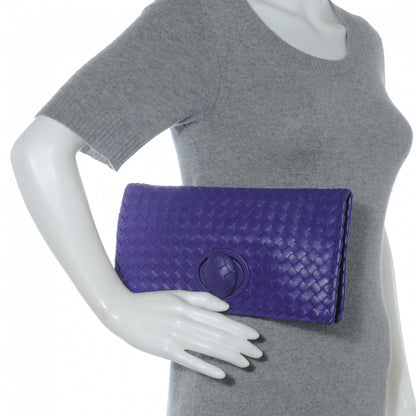 Bottega Veneta Nappa Intrecciato Turnlock Clutch Violet 2 of 8
