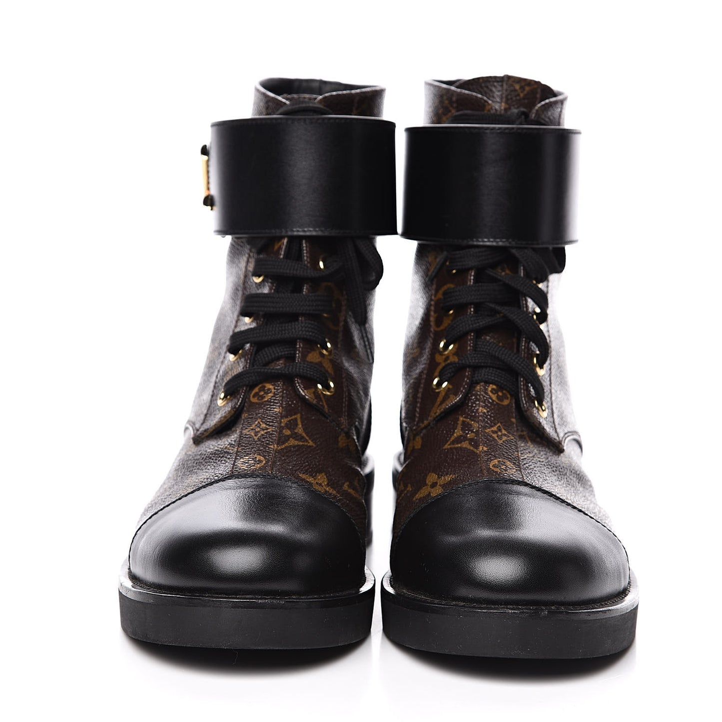 Calfskin Monogram Wonderland Flat Ranger Boots 39 Black