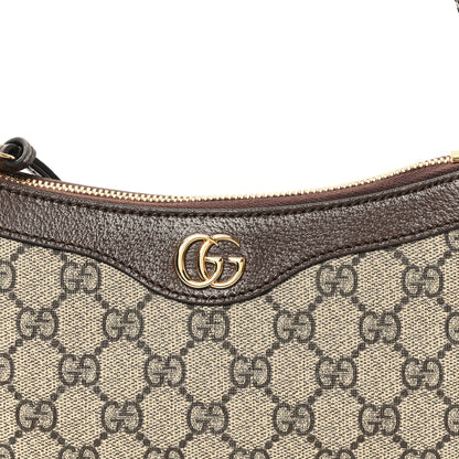 Gucci GG Supreme Monogram Textured Dollar Calfskin Small Ophidia Hobo Beige Ebony New Acero 8 of 11