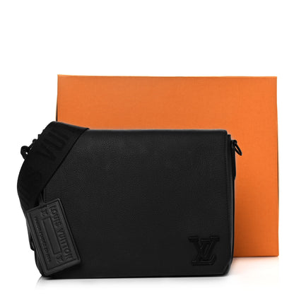 Louis Vuitton Calfskin Aerogram Messenger Black 15 of 15