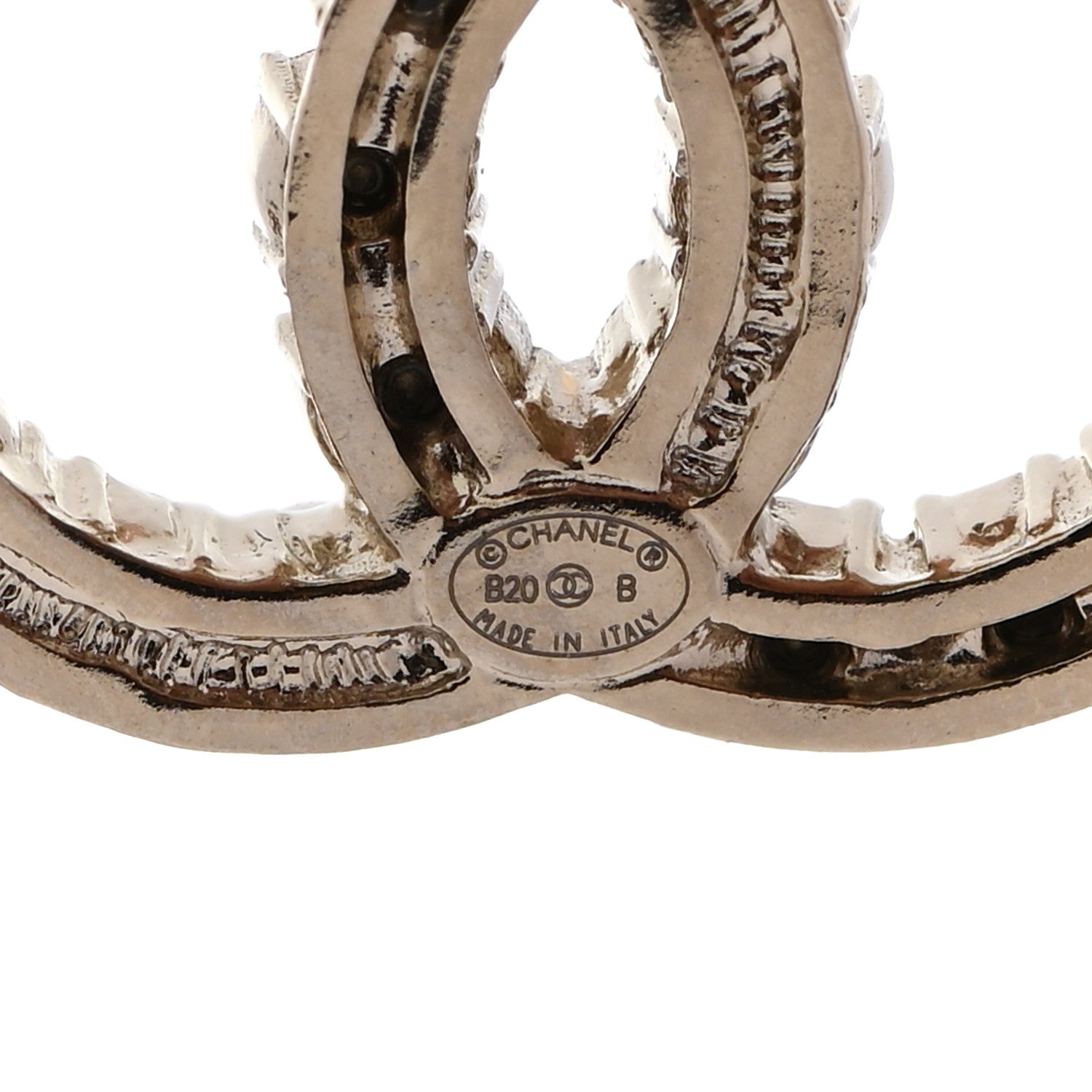Chanel Crystal Pearl Dazzling Domino Drop Earrings Matte Gold 4 of 5
