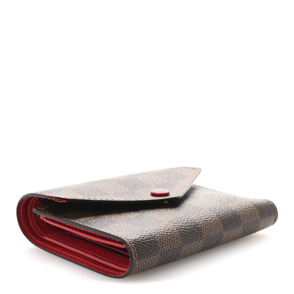 Louis Vuitton Damier Ebene Victorine Wallet Red 4 of 7
