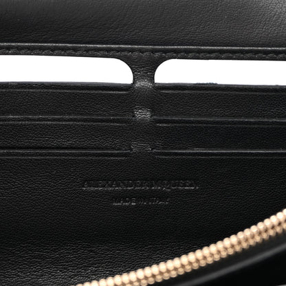 Alexander McQueen Pebbled Calfskin Skull Wallet on Chain Black 6 of 11