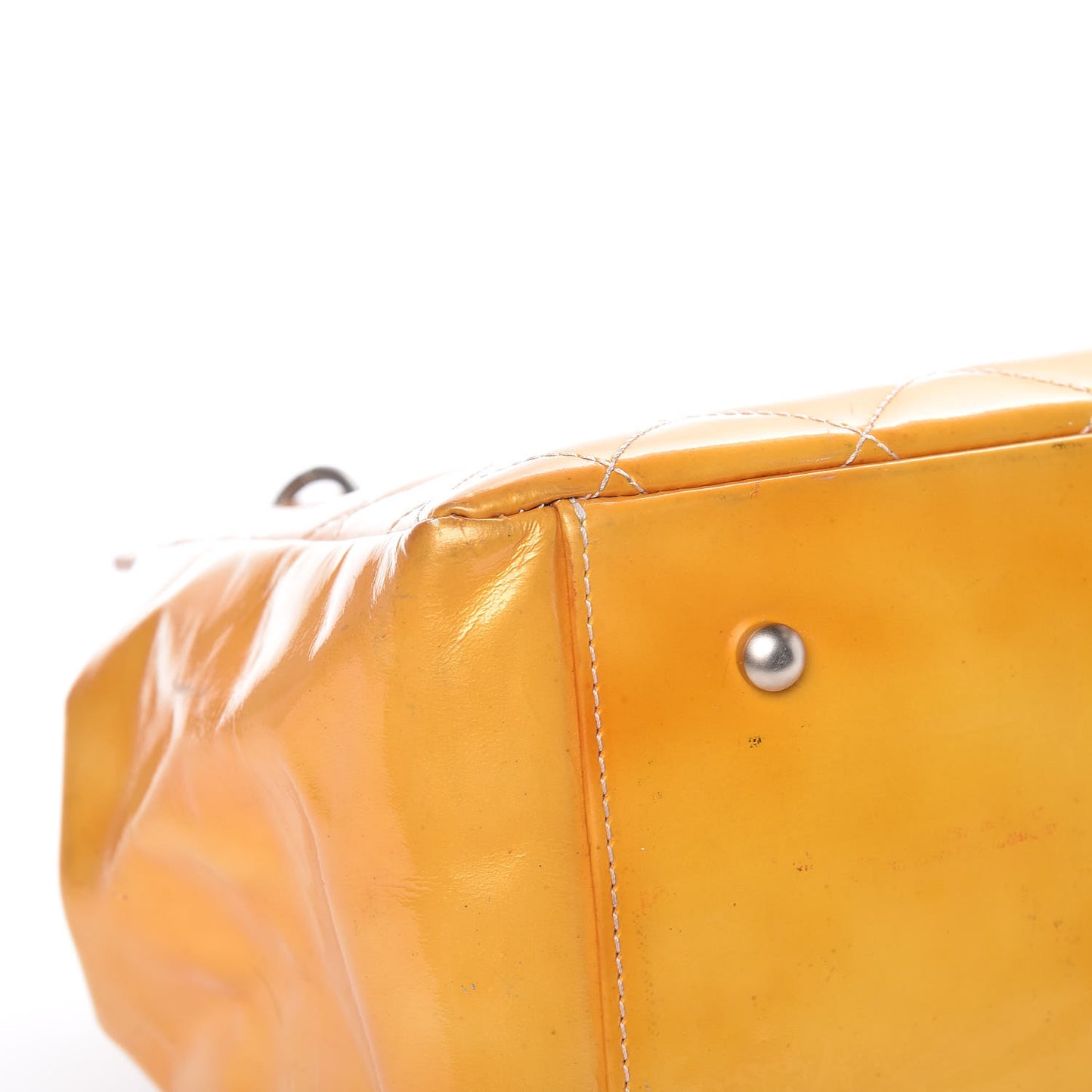 Patent Quilted Petit Timeless Tote PTT Yellow