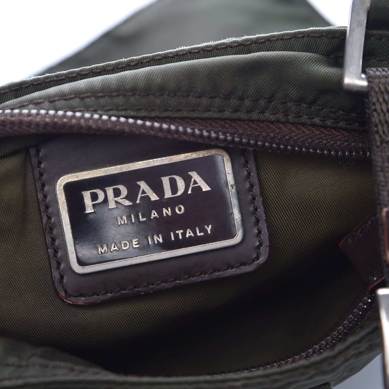 Prada Tessuto Nylon Small Flat Messenger Bag Mimetico 6 of 11