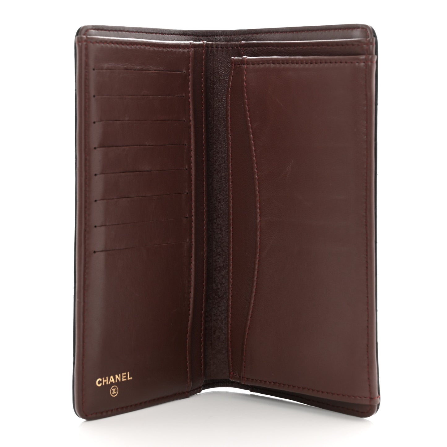 Lambskin Quilted Yen Wallet Black