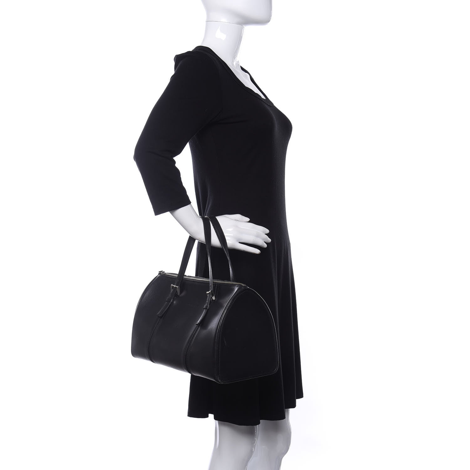 Burberry Calfskin Bowling Bag Black 2 of 9
