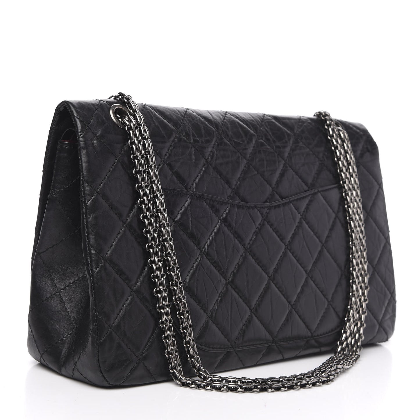 Aged Calfskin Quilted 2.55 Reissue 227 Flap Black