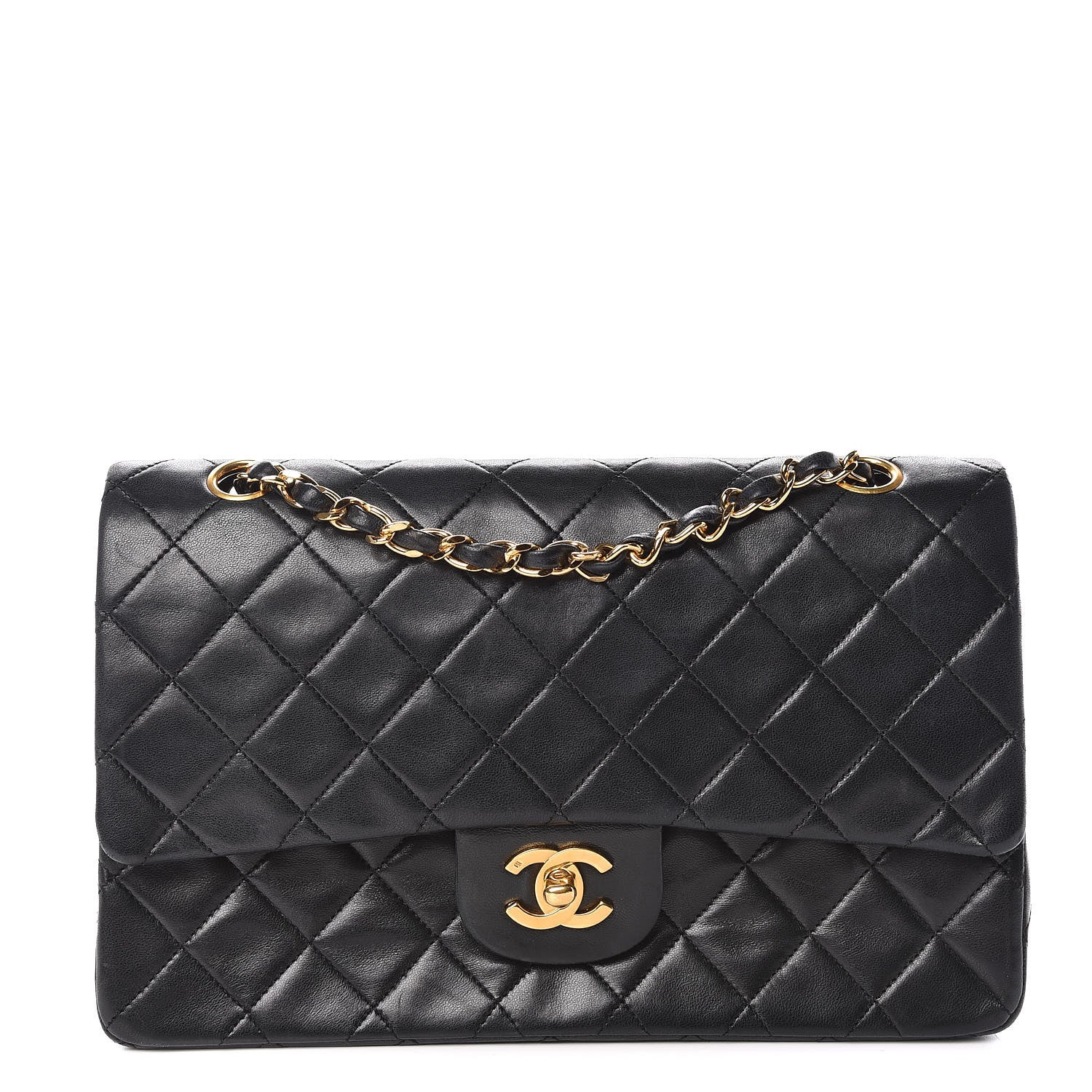 Chanel Lambskin Quilted Medium Double Flap Black 1 of 14