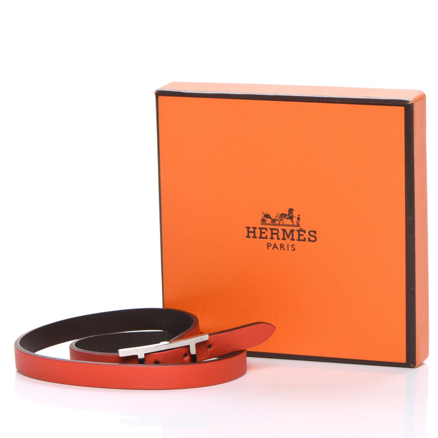 Hermes Swift Chamonix Behapi Double Tour Reversible Bracelet L Capucine Chocolate 8 of 8