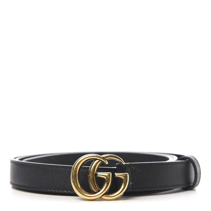 Gucci Calfskin Double G 20mm Belt 95 38 Black 1 of 6