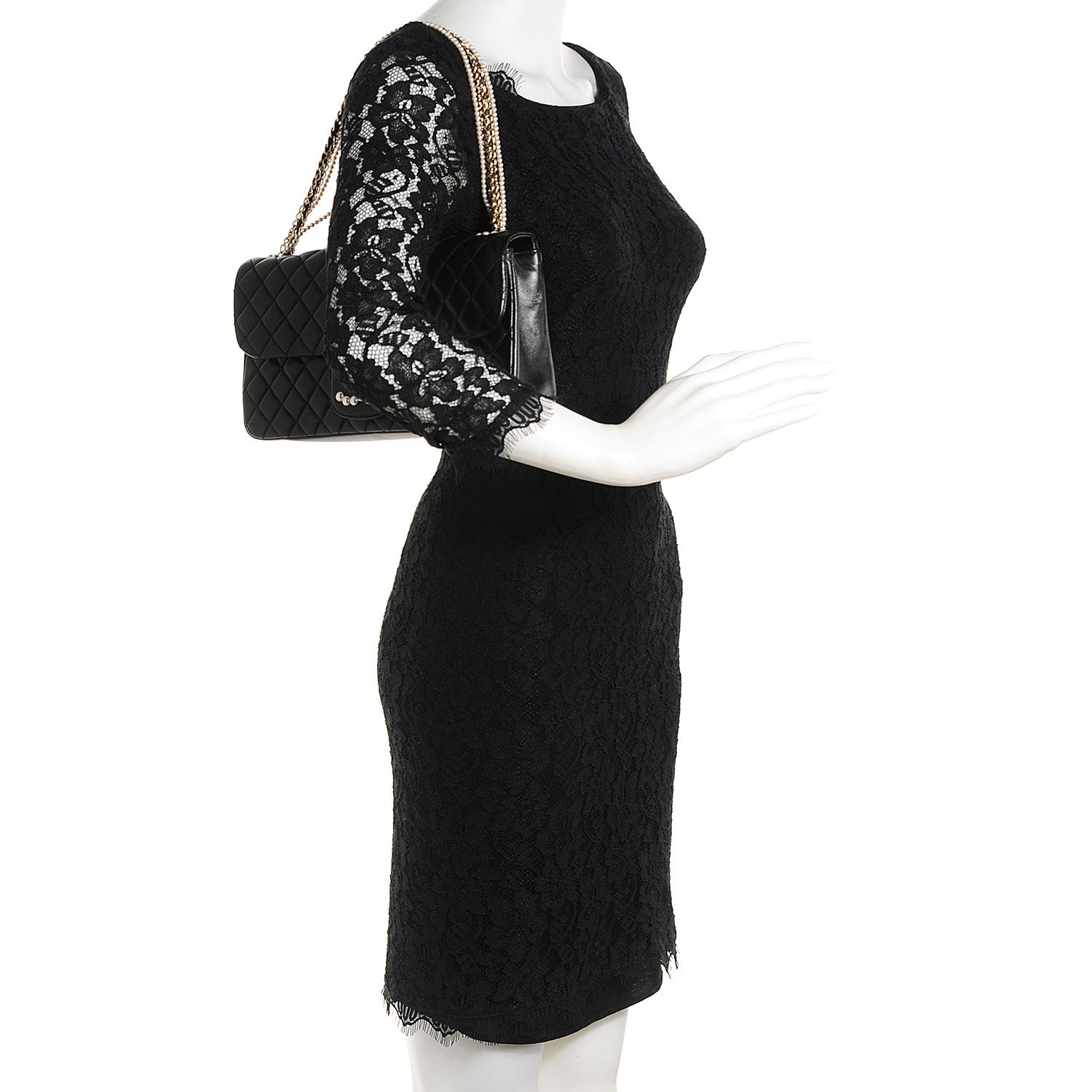 Chanel Lambskin Quilted Medium Westminster Pearl Flap Black 2 of 7