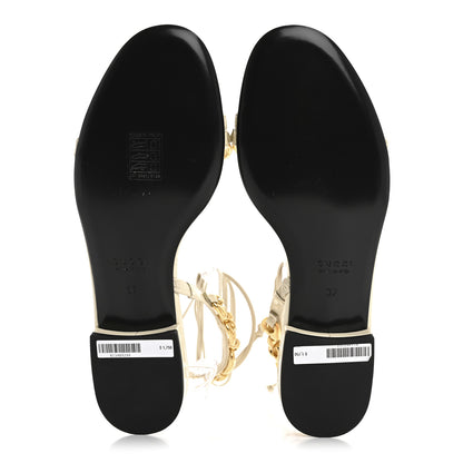 Gucci Vernice Crystal Lambskin Marina Ankle Wrap Sandals 37 New Ivoire 6 of 9