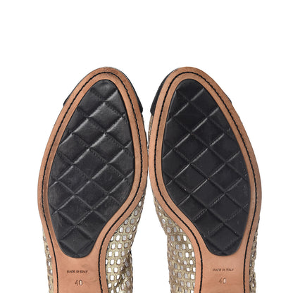 Chanel Perforated Elastic Camellia Ballerina Flats 40 Gold Black 11 of 14