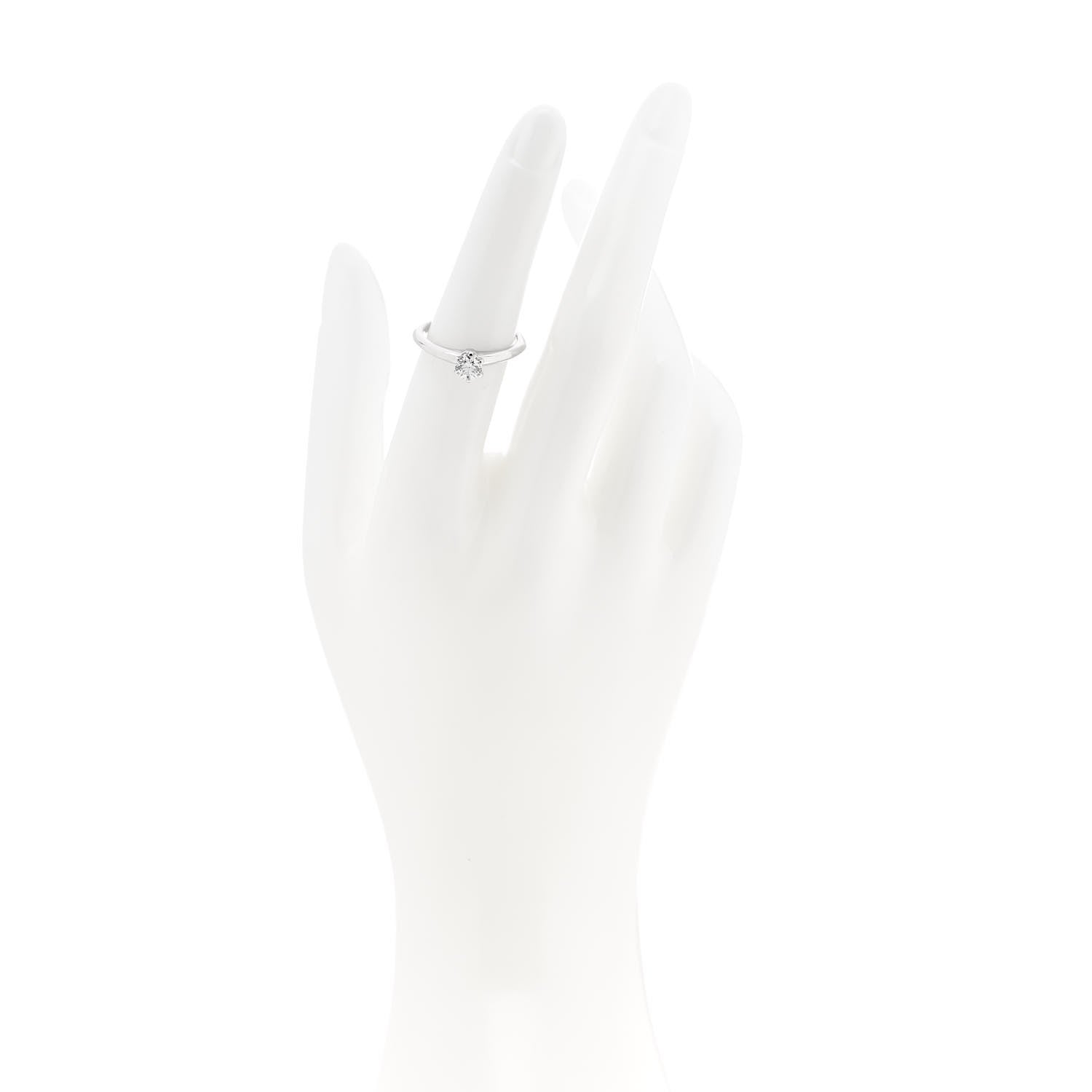 Tiffany Platinum Diamond .40ct Solitaire Engagement Ring 52 6 2 of 7