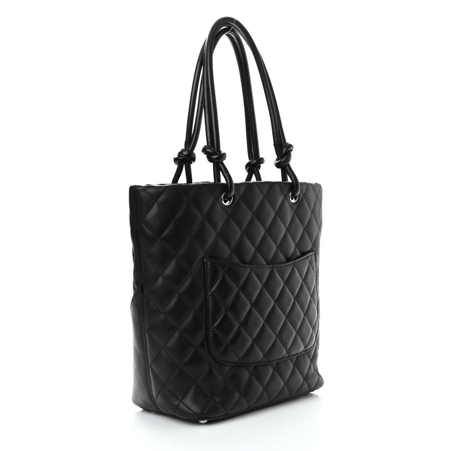 Calfskin Quilted Medium Cambon Tote Black