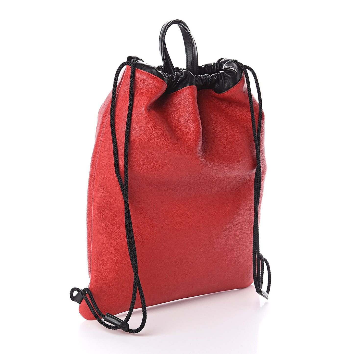 Calfskin Coco Capitan Logo Drawstring Backpack Hibiscus Red