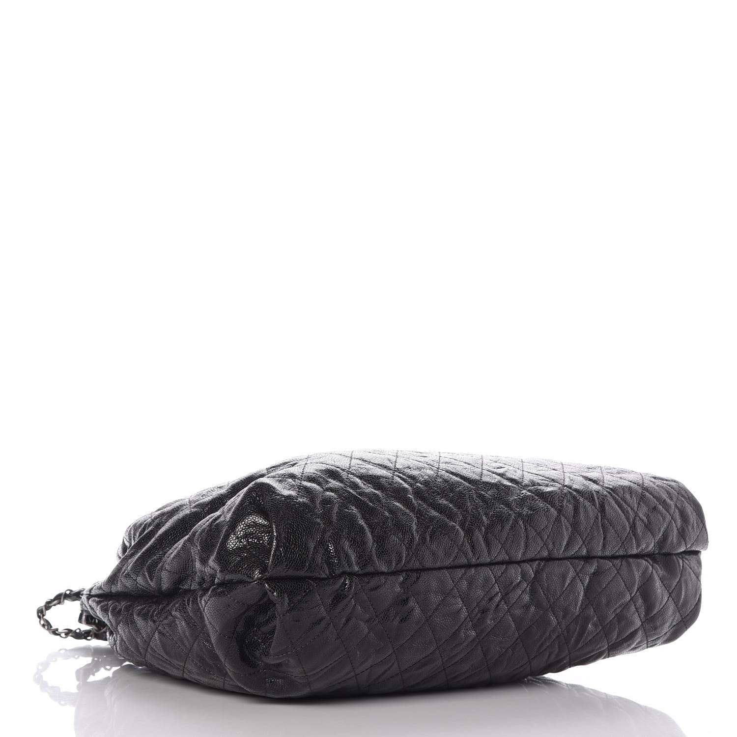 Chanel Distressed Glazed Caviar Quilted Large Elastic Tote Black 4 of 8