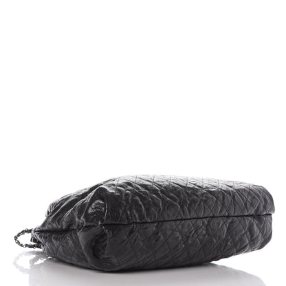 Chanel Distressed Glazed Caviar Quilted Large Elastic Tote Black 4 of 8