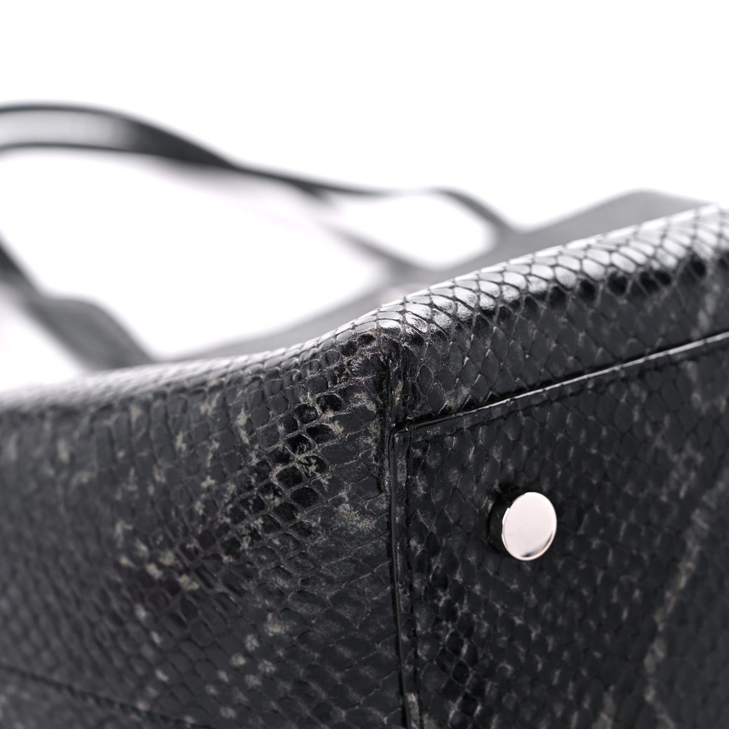 Snakeskin Embossed Calfskin JC Tote Anthracite