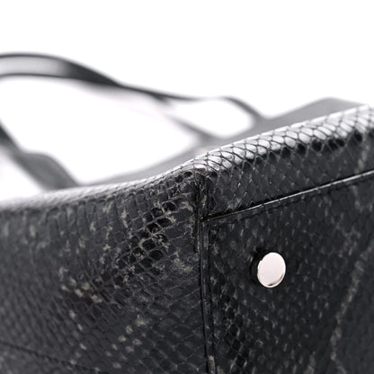 Jimmy Choo Snakeskin Embossed Calfskin JC Tote Anthracite 6 of 13