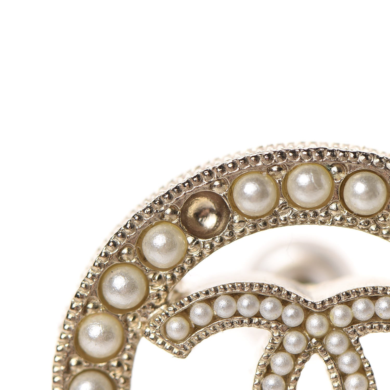 Chanel Pearl CC Round Earrings Gold 5 of 6