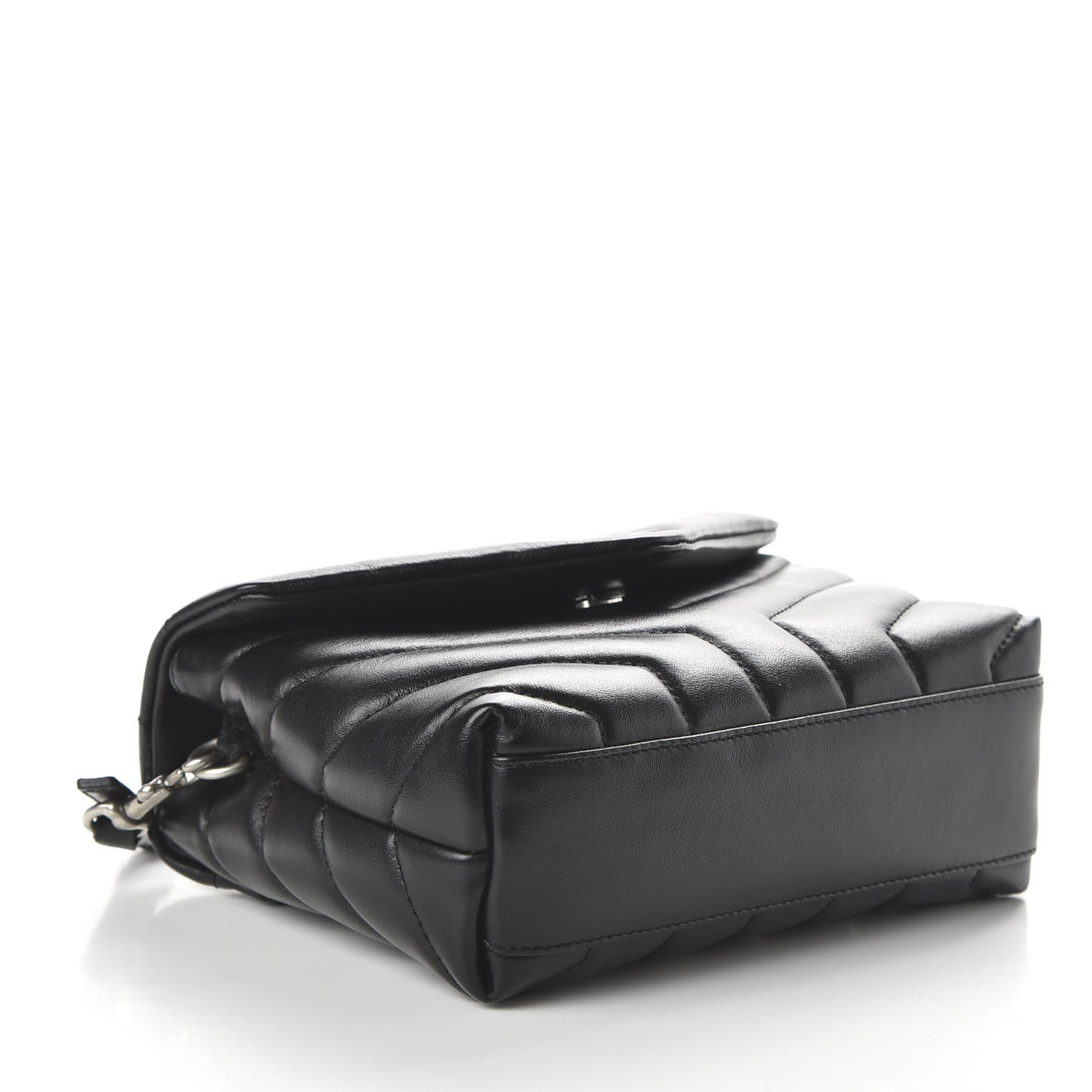 Calfskin Y Quilted Monogram Toy Loulou Crossbody Bag Black