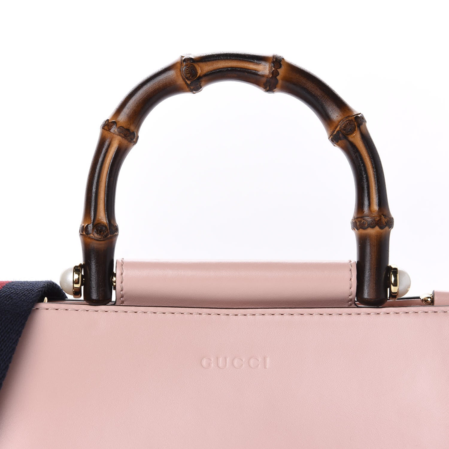Gucci Nappa Bamboo Web Mini Nymphaea Top Handle Bag Perfect Pink Mystic White 11 of 11