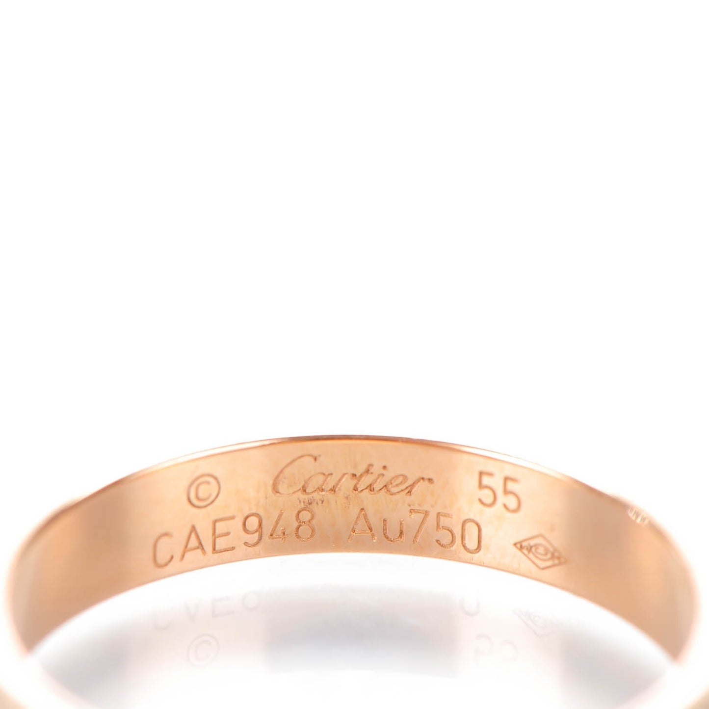 18K Pink Gold 3.5mm LOVE Wedding Band Ring 55 7.25