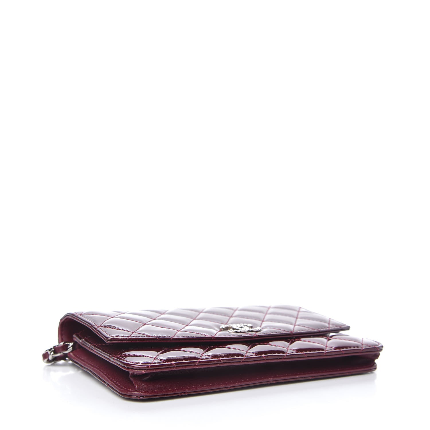 Chanel Patent Quilted Brilliant Wallet On Chain WOC Red 4 of 12