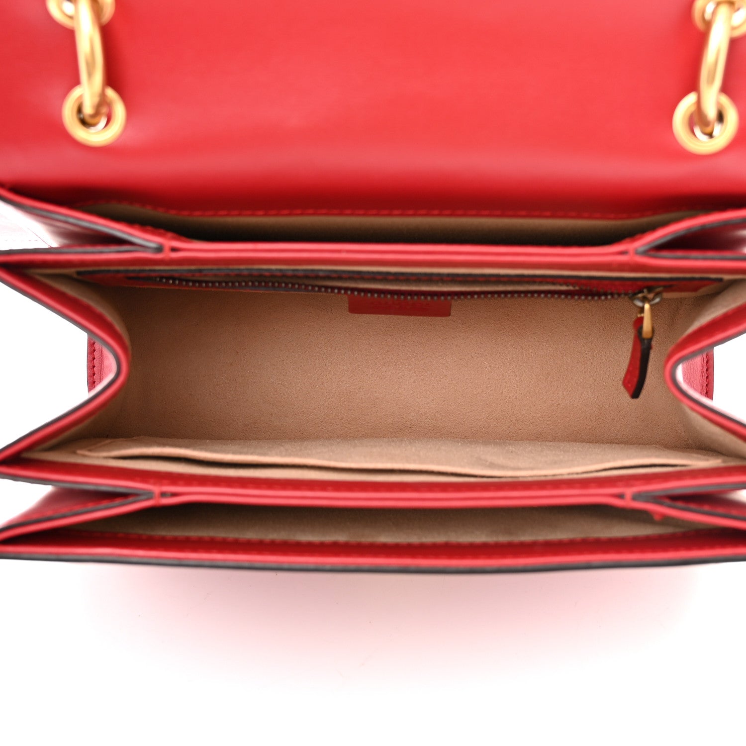 Gucci Calfskin Sylvie Web Small Queen Margaret Top Handle Bag Red 5 of 13
