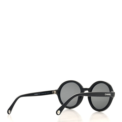 Chanel Acetate Polarized Round Sunglasses 5522U Black 4 of 7
