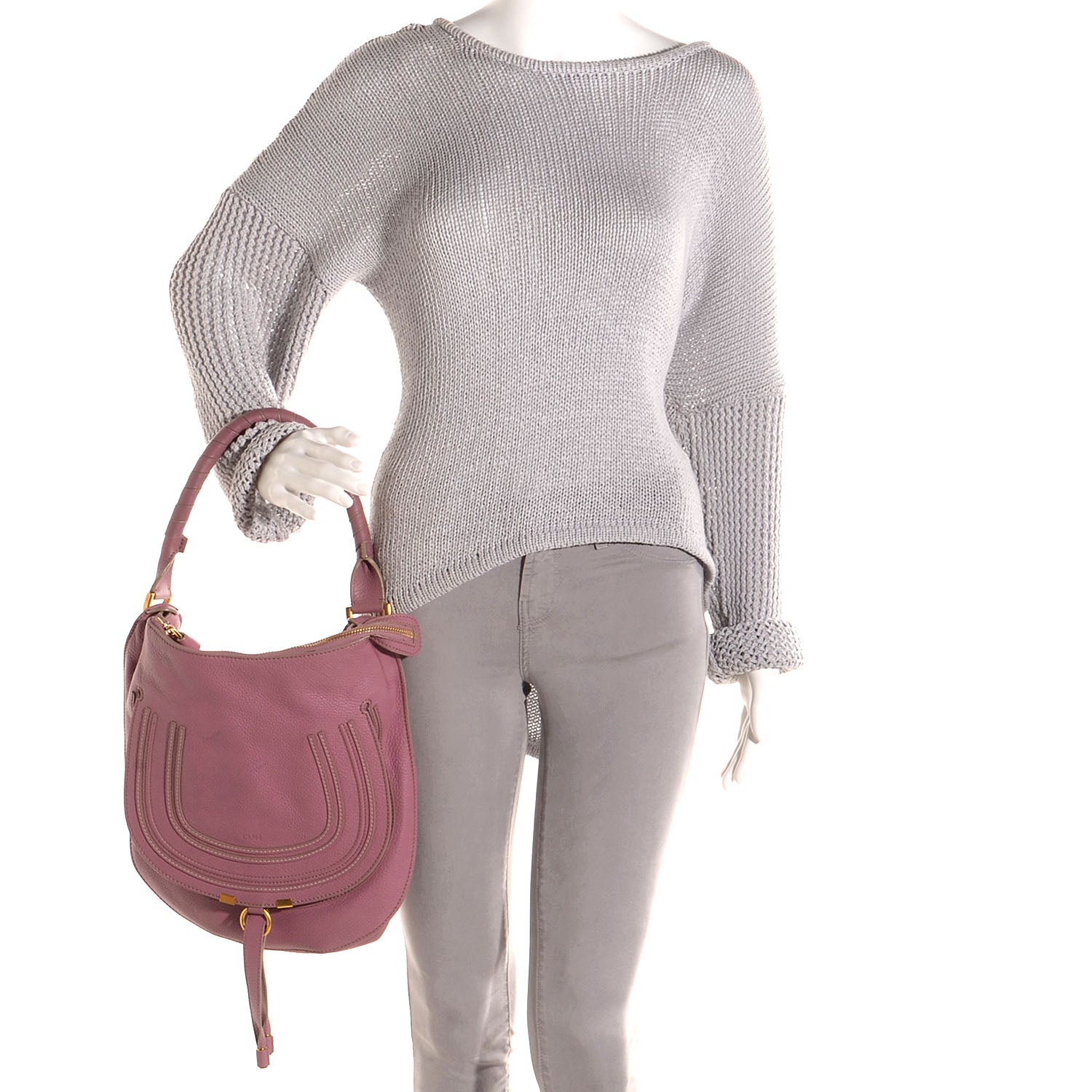 Chloe Calfskin Medium Marcie Hobo Velvet Mauve 2 of 12