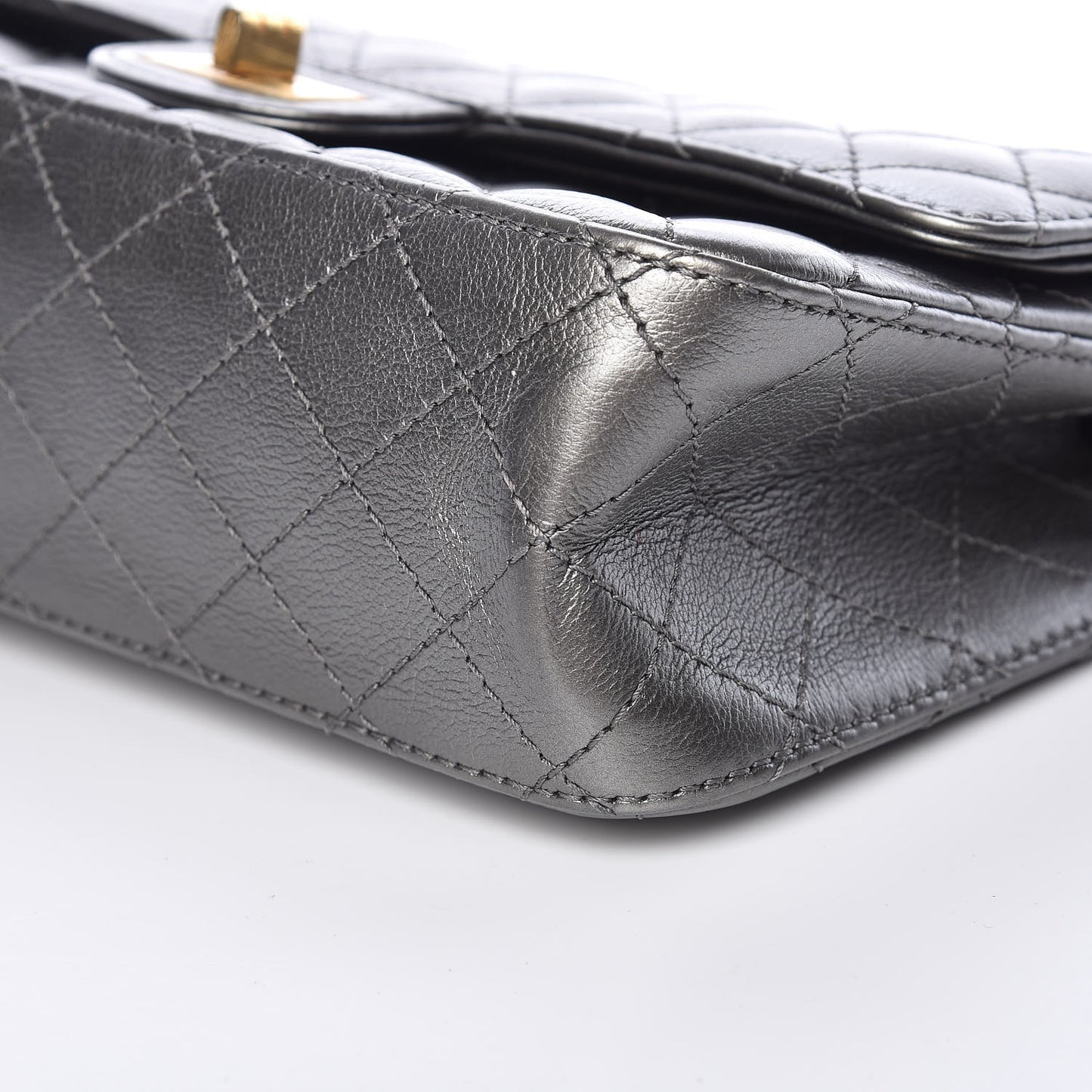 Metallic Calfskin Quilted 2.55 Reissue 225 Flap Charcoal