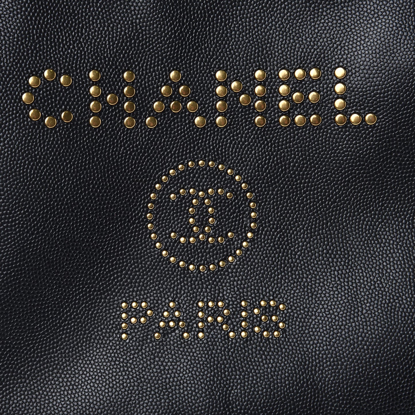 Caviar Studded Medium Deauville Pouch Black