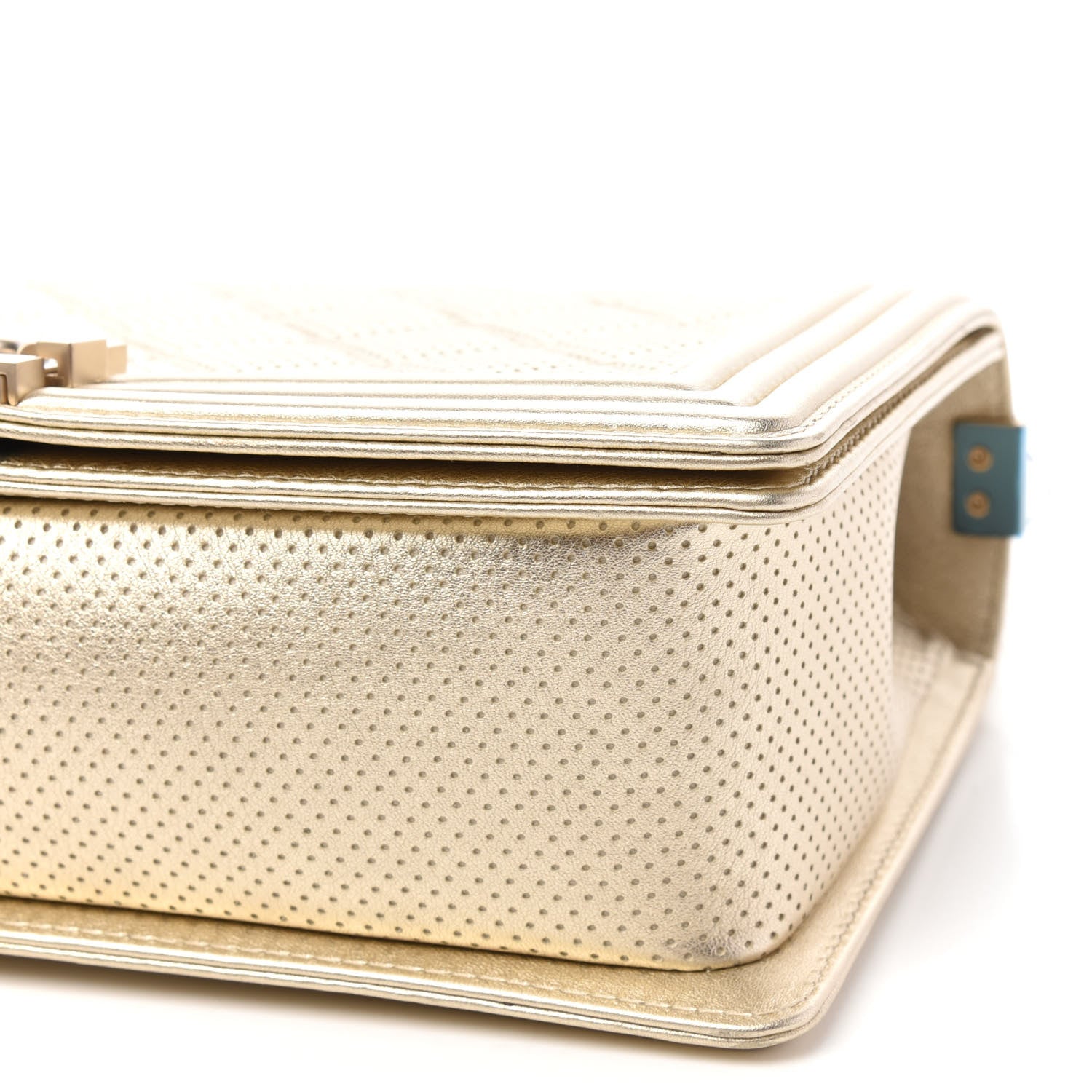 Chanel Lambskin Perforated Quilted New Medium Boy Flap Gold 7 of 11