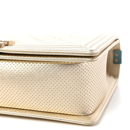 Chanel Lambskin Perforated Quilted New Medium Boy Flap Gold 7 of 11