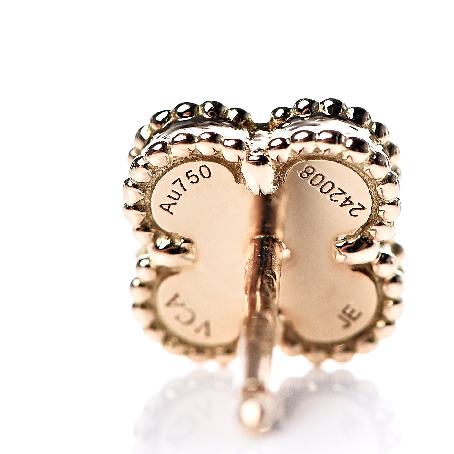 18K Yellow Gold Black Onyx Sweet Alhambra Earrings