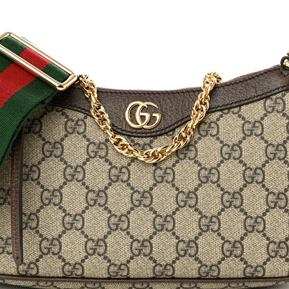 Gucci GG Supreme Monogram Textured Dollar Calfskin Web Small Ophidia GG Handbag Beige Ebony New Acero 8 of 11