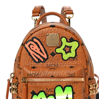 MCM Visetos Side Stud Graffiti X-Mini Stark Backpack Cognac 10 of 10