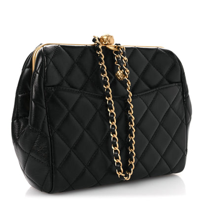 Chanel Lambskin Quilted Kisslock Flap Black 3 of 11