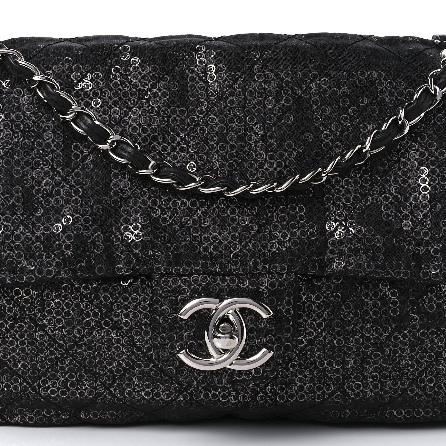 Chanel Hidden Sequin Maxi Flap Black 8 of 9