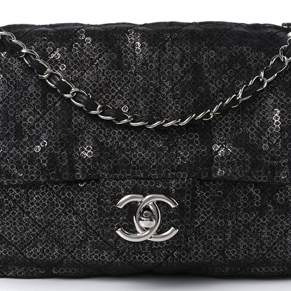 Chanel Hidden Sequin Maxi Flap Black 8 of 9